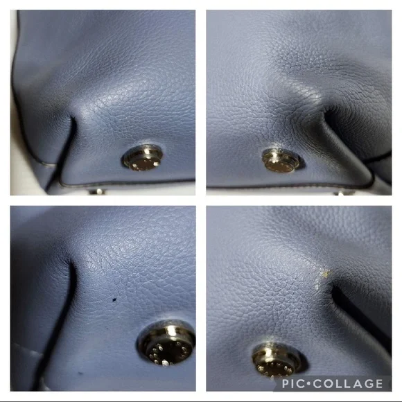 Henri Bendel Blue Leather 2-Way Mini Crossbody Tote Bag - Picture 6 of 11